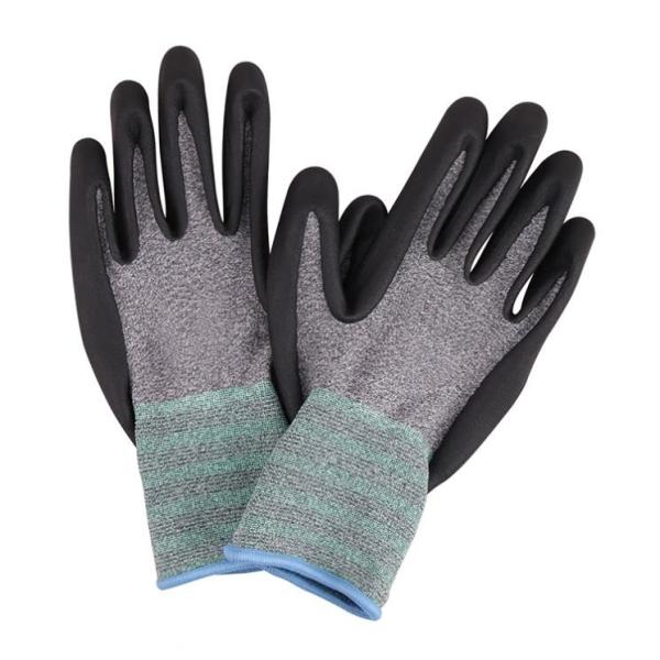 Para equipamentos de proteção individual de luvas de trabalho de segurança de borracha nitrílica preta de nylon industrial profissional