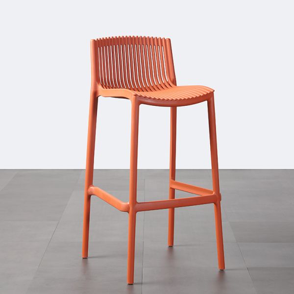 Modern Design Stackable Lightweight Restaurant Chairs Counter Height Backrest Chair PP Bar Stools for Balcony Backyard Outdoor