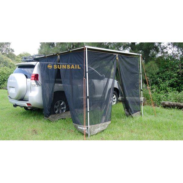 4 Square Meters Car Side Awning Anti Mosquito Tent Net in Grey