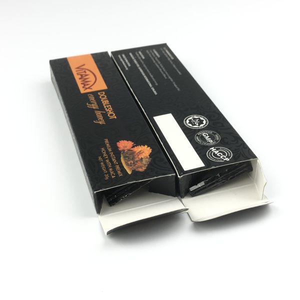 Оптовый изготовленный на заказ черный цвет упаковывая коробку меда веса саше 22g сладкую для меда энергии Vitamax