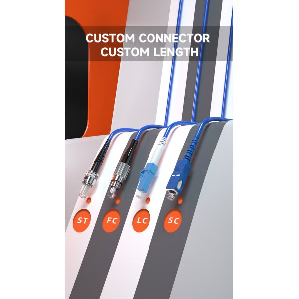 Single Mode ST/UPC-SC/UPC 3.0mm 1Core Fiber Optic Patch Cord for High Durability FTTH