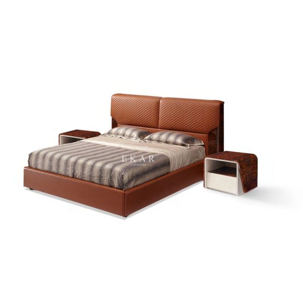 High Gloss Bedroom Modern Luxury Nightstand Wooden Bed Side Table W006B11