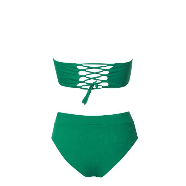 Tiered Layer Tie a Knot Front Top With Low waist Bikini swimsuit high cut