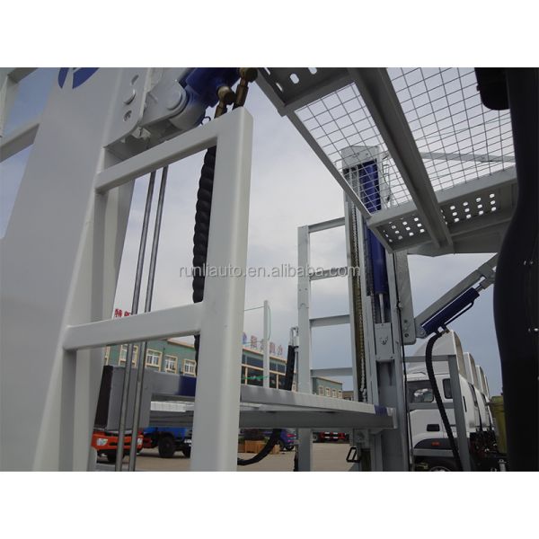 Remolque transportador de vehículos de 6 coches, remolque transportador de coches, elevación hidráulica, doble cubierta, camión de transporte de coches