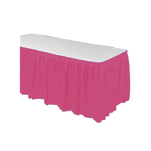 KINSHUN Ivory Disposable Waterproof Table Skirt Plastic Party Table Skirt