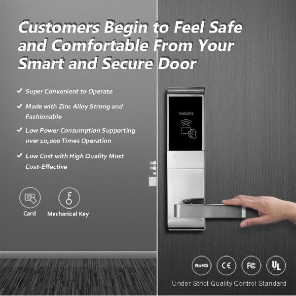 Замки гостиницы Рфид сплава цинка, современный замок читателя смарт-карты