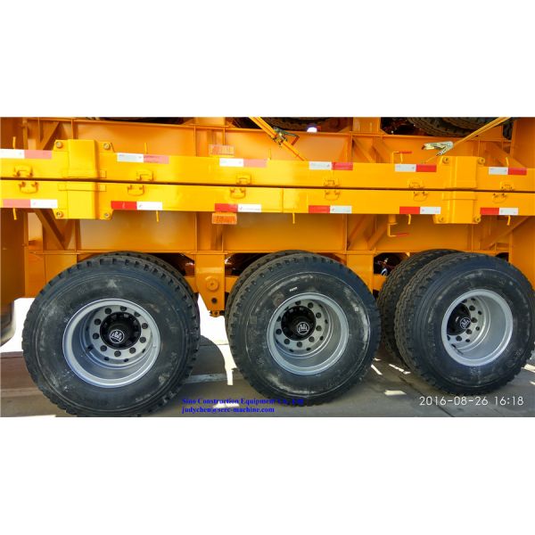 3 Axles Sinotruk Heavy Duty Semi Trailers 50000kg Flat Bed Cargo Trailer With Side Board