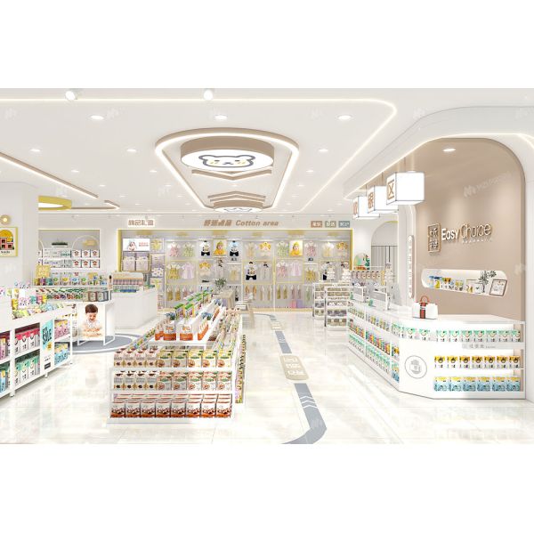 BBC024 Decor Baby Shop Trendy Baby Diapers Display Stand for Baby Shop Interior Design