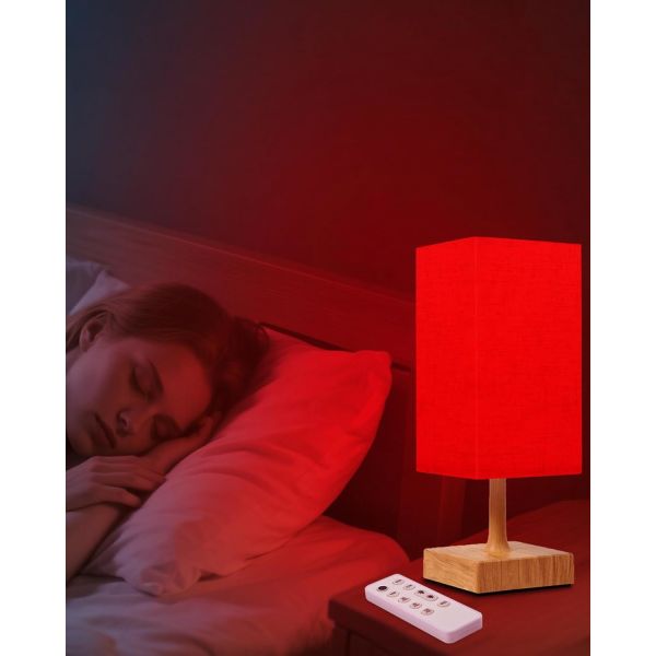 4 Color Temperatures 670nm Red Light Sleep Aid Lamp with Dimmable Brightness and Timer Function