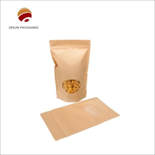 Vários tamanhos OEM Ziplock Kraft bolsas de papel com superfície à prova de umidade