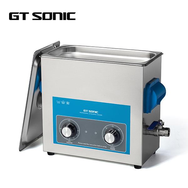 Líquido de limpeza ultrassônico industrial SUS304 6L 40kHz 150W do laboratório com válvula de dreno