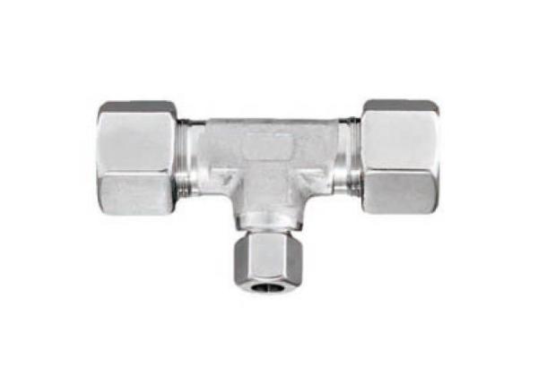 Tube Stainless Hydraulic Pipe Fittings Carbon Steel , Reducing Hydraulic Hose Tee Fittings TVR Series L/S