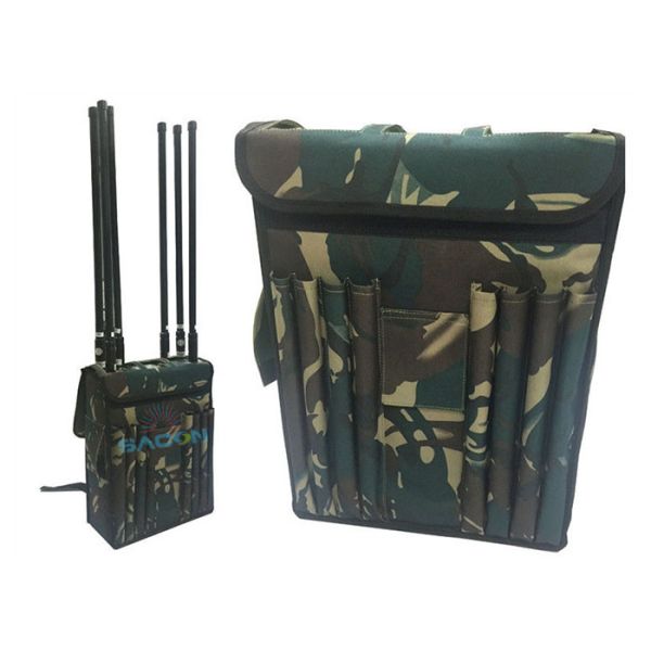 High Power 120W Backpack Jammer with 8 Channels and Built-in Battery for Secure Signal Blocking