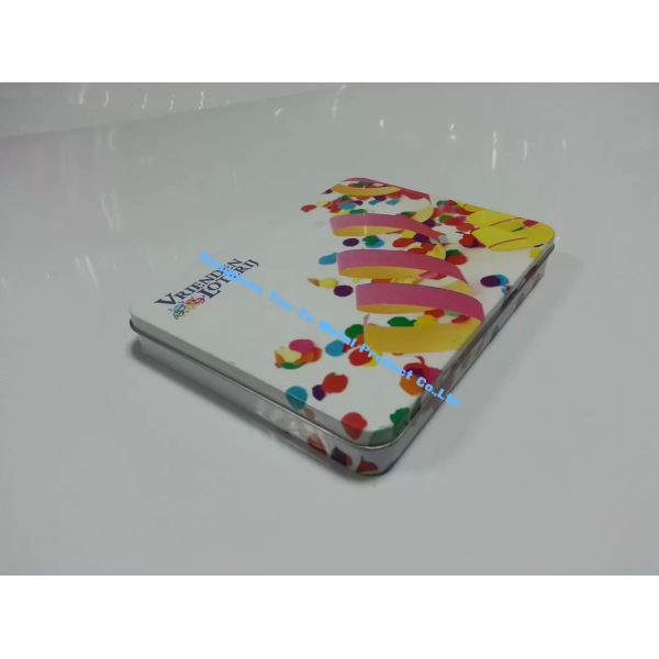 4 Color Printing Candy Tins Rectangular Metal Tins with Seated Base Tin Can Manufacturer