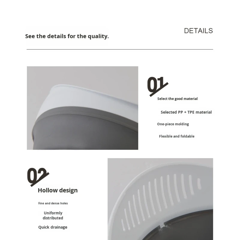 Muti-functional Eco-friendly Modern Foldable Design Silicone Folding Dish Storge Basket for Home Kitchen Food Storage