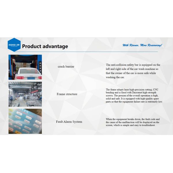 Risense Professional Manufacturer  Rollover Best Price Automatic Car Wash Machines with Wheel Brushes