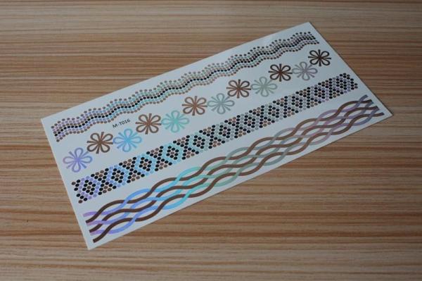 Stock wholesales metallic tattoo designs M-T016