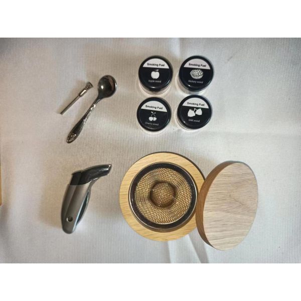Venta caliente Kit de fumadores de cócteles Kit de fumadores de whisky Kit de infusores para beber con antorcha y astillas de madera