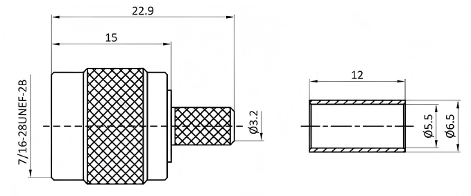 DC-6GHz Waterproof TNC Male Connector 50 Ohm Straight Crimp Type for RG58 Coaxial Cable