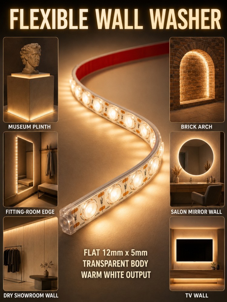Flexible LED Wall Washer 42LED/M 16W DC24V Ra80 DMX512 For Outdoor Linear Lighting
