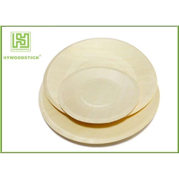 10'' Thanksgiving Holiday Disposable Wooden Plates Natural Barbecue / Sandwich Tray For Picnic