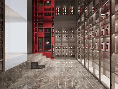 Opulent U-Shaped Stainless Steel Wine Cabinet Wine Display Cabinet For Home