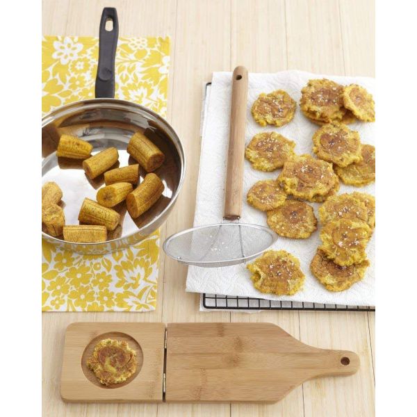 Mini Natural Bamboo Plantain Masher Wooden Folding Kitchen Tool