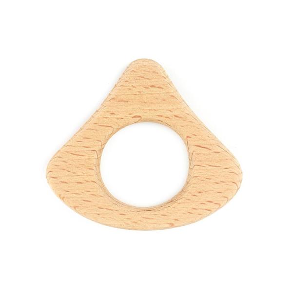 Handbell  6 Inch Wooden Teethers Safe Tambor Beech Wood Teether