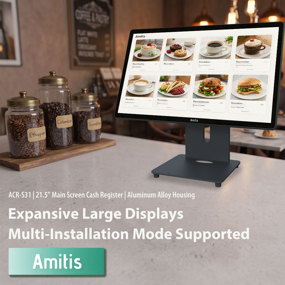 21.5" Android 14 Fanless POS Terminal with 6T NPU for Specialty Coffee Shops