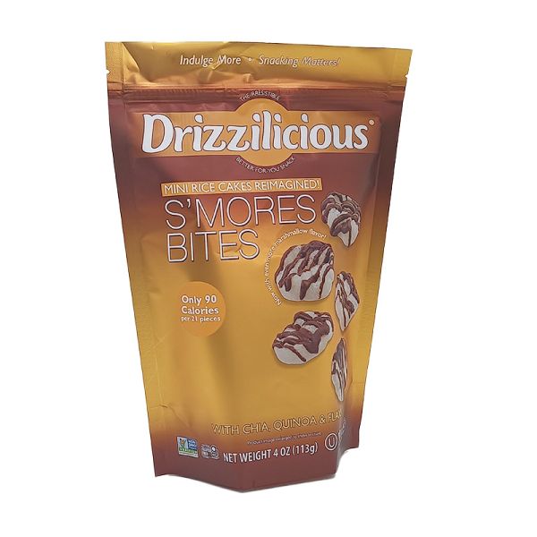 Золото мини алюминиевая фольга стоит вверх упаковка молнии кладет упаковку еды в мешки торта риса