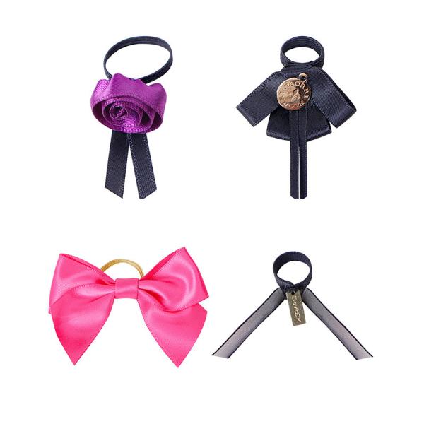 Ribbon Bow Style MSD OEM Gift Bow Perfume Bottle Bows with Elastic Pre Tied Ribbon Bows