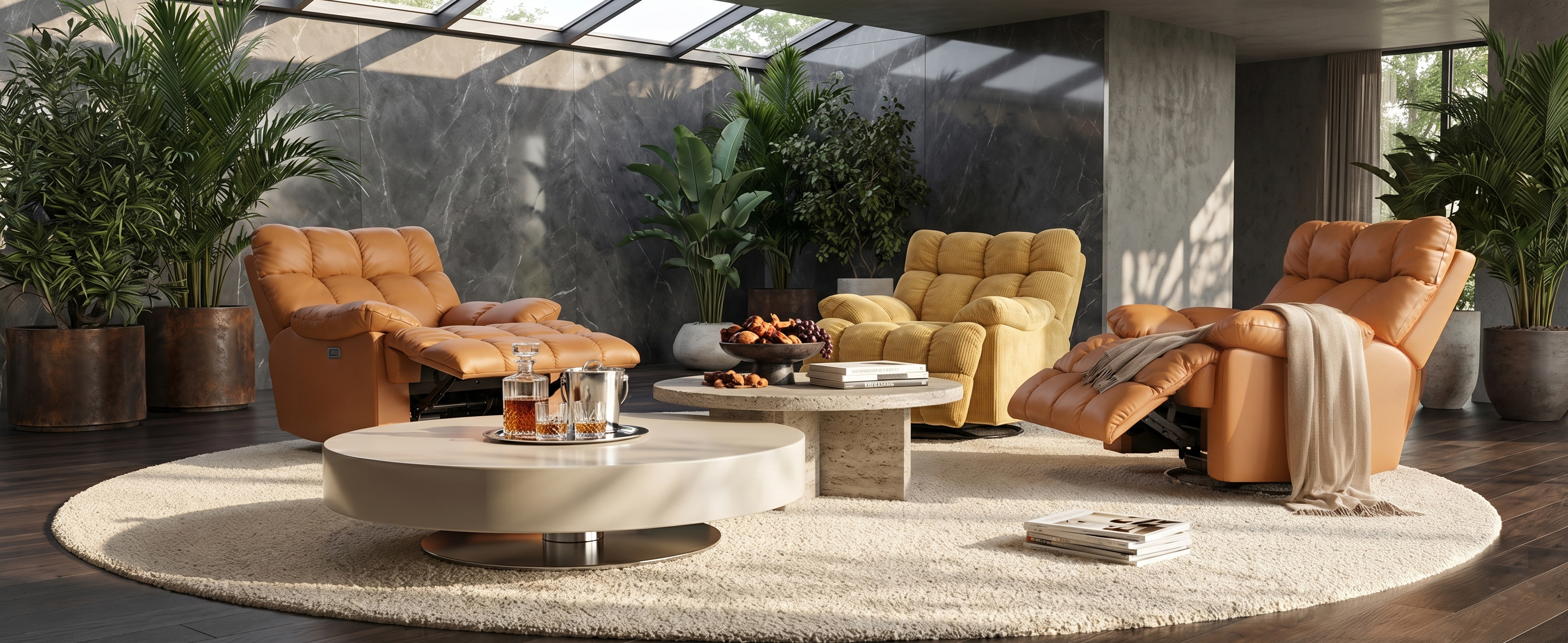 Electric Modern Recliner Chair With High Resilience Foam Space Saving Design