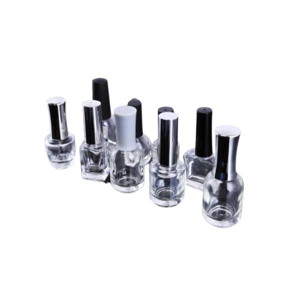 Алюминий покрывает пустые стеклянные бутылки маникюра, 10мл 12мл 15мл опорожняет