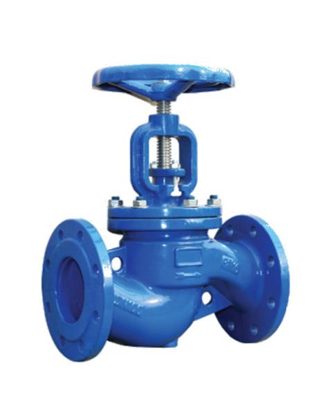 High Temperature Cast Iron Globe Valve Blue RAL 5017 Color ANSI Standard