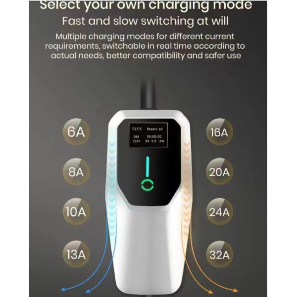 RDC Commerical New Energy Automobile Charger Type2 3.5kw 7KW AC Portable EV Charger With 6.4m Cable