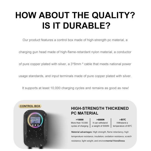 OEM ODM Type 2 AC Charging Smart Display Wall Mounted EV Charger