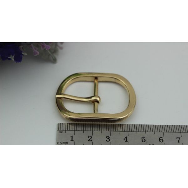 Shoes hardware accessories zinc alloy 29 mm shiny gold oval shape metal pin buckles for belt