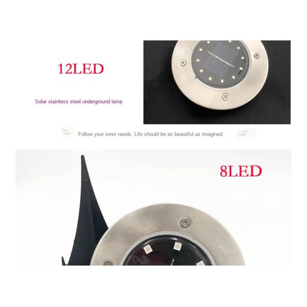 Solar Lawn Lamp Outdoor Yard Buried Decoration Night Lights with High Luminous Flux
