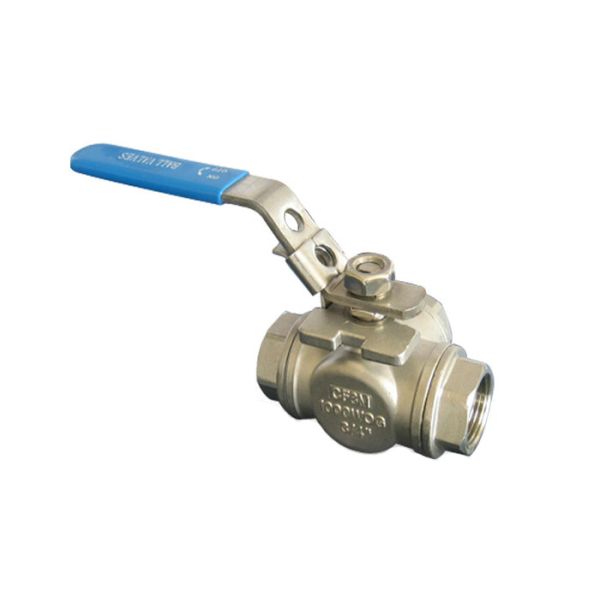 1000 WOG CF8M 3 Way Ball Valve BSP Threaded Stainless Steel Material