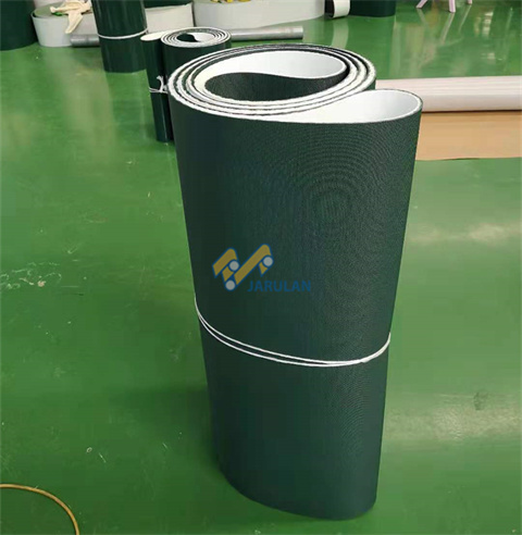 Dark Green PU Conveyor Belt Seamless Wrapping Steel Belt Oil Resistant
