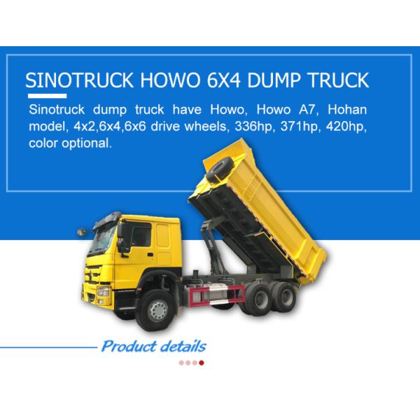 Sino HOWO 10 Wheels 371HP 18m3 20m3 RC Truck Dump 9tons Front Axle Loading Capacity