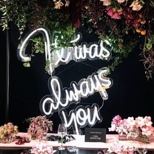 2835 Led Words Neon Light White Neon Words 45cm Wall Mounting
