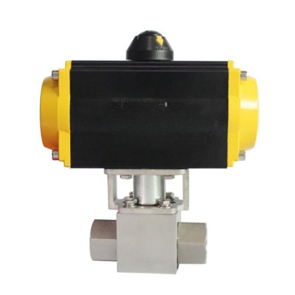 Forged 3 Way Pneumatic Ball Valve High Pressure Stainless Steel NPT BSP Female Thread for Oil Gas Steam