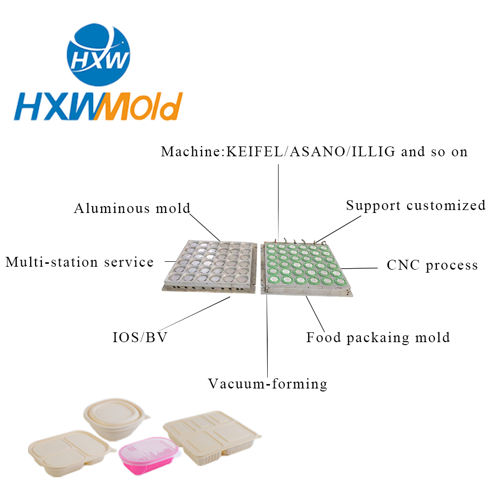 Custom Disposable Plastic Cups Lid Mold Fast Food Packaging Thermoforming Plastic Mold Producing