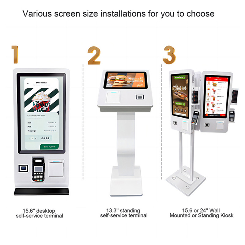 32 Capacitive Restaurant Self Service Kiosk Self Ordering OEM