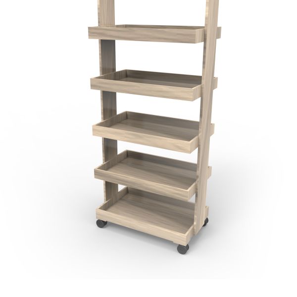 Flexible Point Of Sales Displays Stores Wooden Wine Display Rack With Wheels