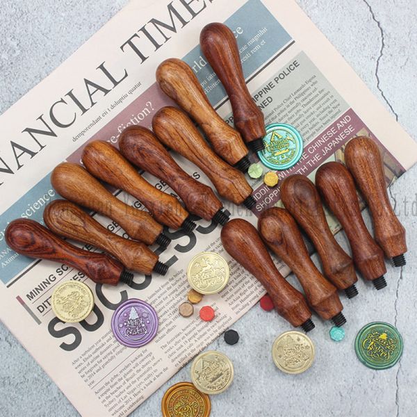 Estampilla de cera de madera Ramas de sello de cera de sellado de época Estampillas de cera retro mango de madera para sello de madera cabeza de latón extraíble