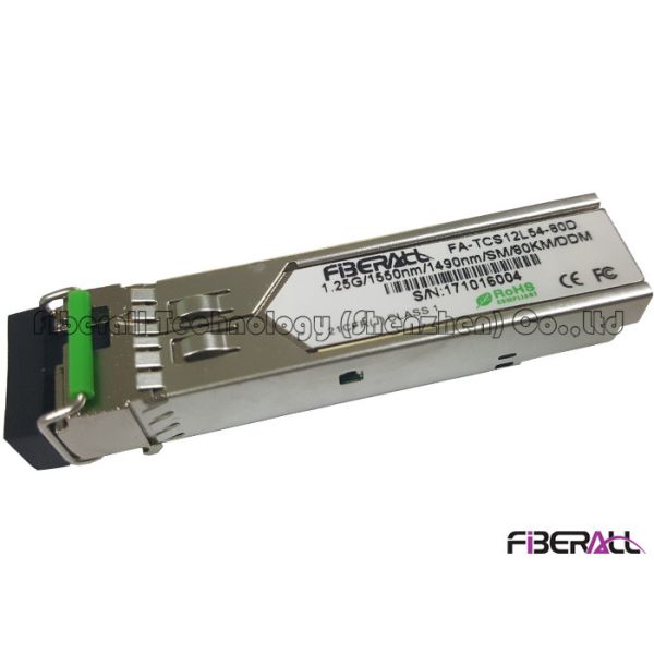 1.25Gbps WDM Simplex LC SFP Fiber Optic Transceiver Single Mode 80Km DDM
