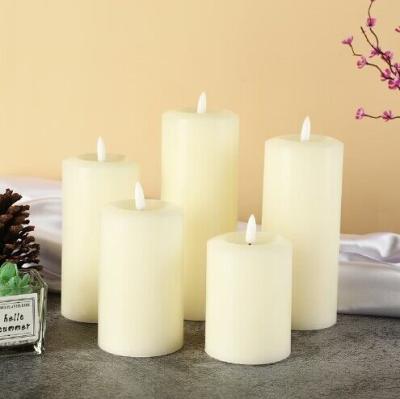 Hot sale good quality  real wax LED pillar candle for weddings
