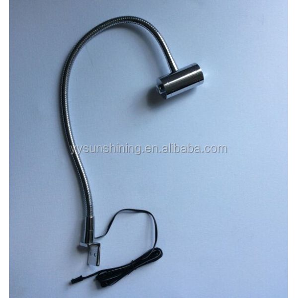 20 PCs/Ctn Silver Flexible Gooseneck LED Bed-Head Headboard Reading Lamp